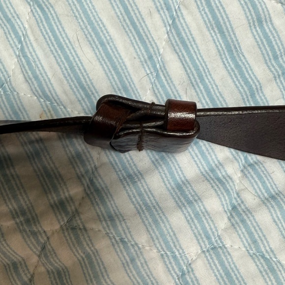Brown Leather Belt with Silver Buckle - Picture 6 of 7